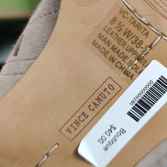 $130 VINCE CAMUTO Tarita Cutout Back Zip Booties Sandals Boho Western Taupe 8.5 - Picture 10 of 11